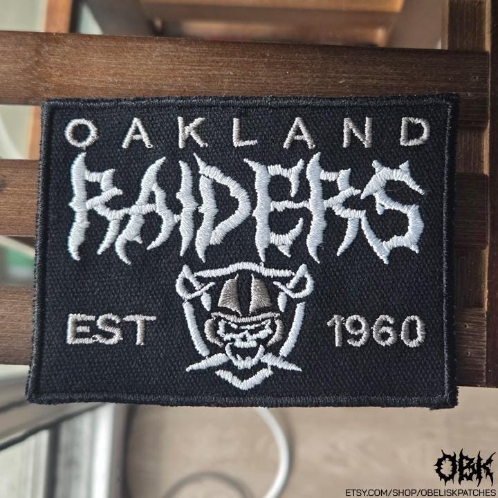Oakland Raiders - Vegas Raiders Death Metal Style Patch