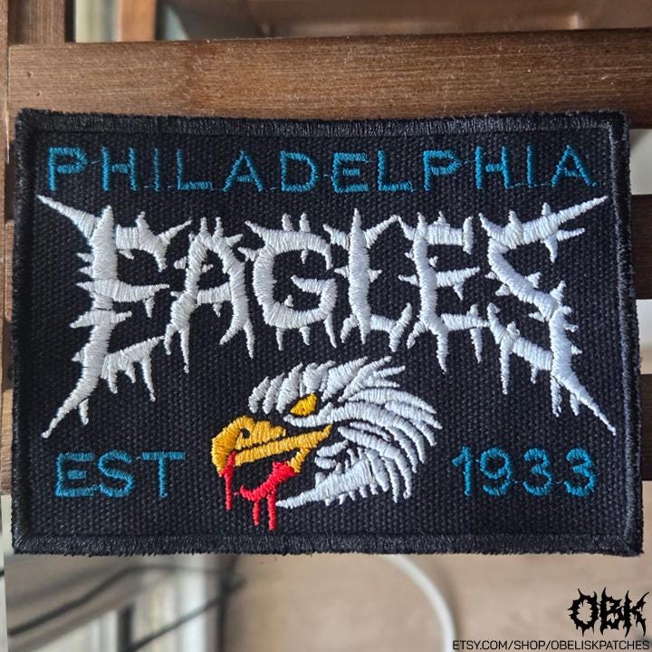 Philadelphia Eagles Death Metal Style  Patch